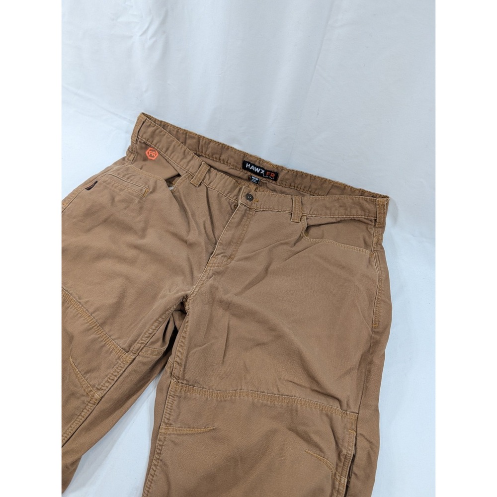 HAWX DOUBLE KNEE FR CANVAS REGULAR FIT STRAIGHT  LEG WORK PANTS 42x29 (40x30 Tag